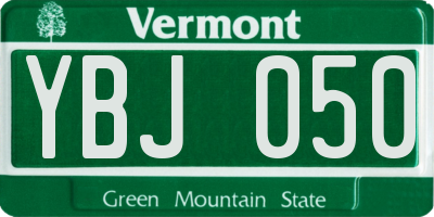 VT license plate YBJ050