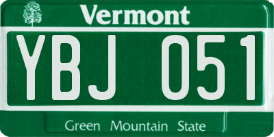 VT license plate YBJ051