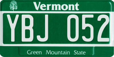 VT license plate YBJ052