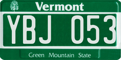 VT license plate YBJ053