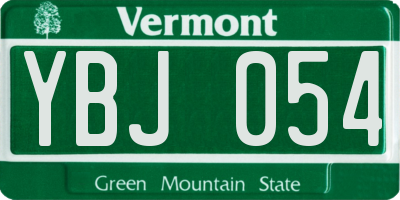 VT license plate YBJ054