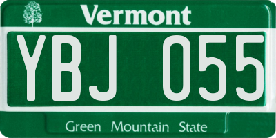 VT license plate YBJ055