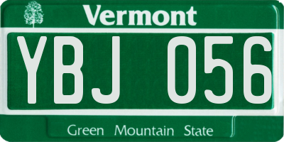 VT license plate YBJ056