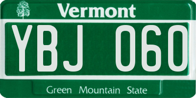VT license plate YBJ060
