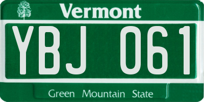 VT license plate YBJ061