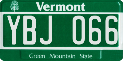 VT license plate YBJ066