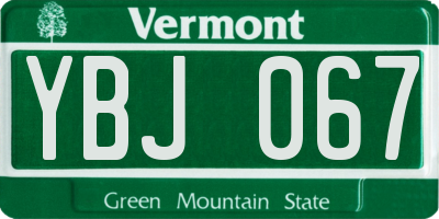 VT license plate YBJ067