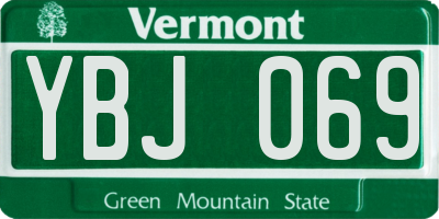 VT license plate YBJ069