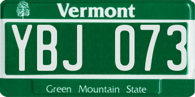 VT license plate YBJ073