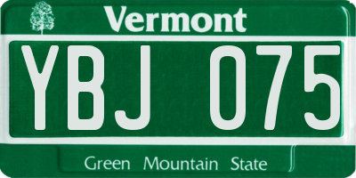 VT license plate YBJ075