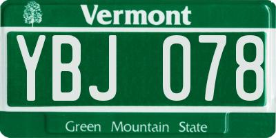 VT license plate YBJ078