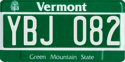 VT license plate YBJ082