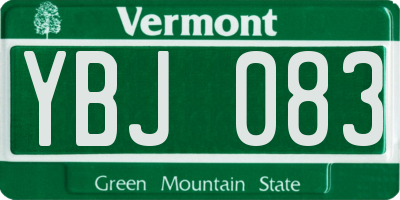 VT license plate YBJ083