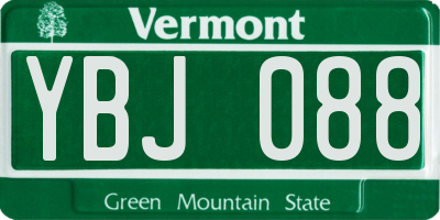VT license plate YBJ088