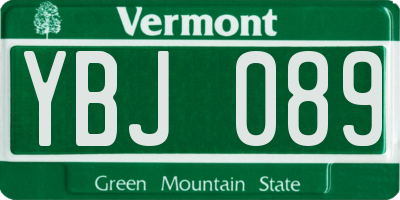 VT license plate YBJ089