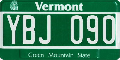 VT license plate YBJ090