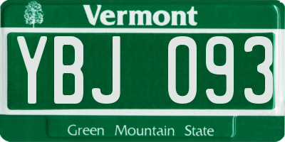 VT license plate YBJ093