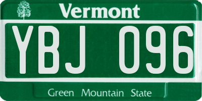 VT license plate YBJ096