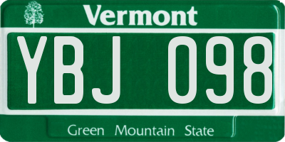 VT license plate YBJ098