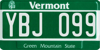 VT license plate YBJ099