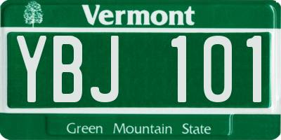 VT license plate YBJ101