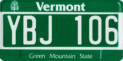 VT license plate YBJ106