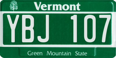VT license plate YBJ107