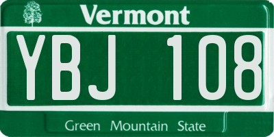 VT license plate YBJ108