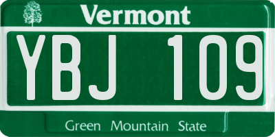 VT license plate YBJ109