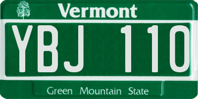 VT license plate YBJ110