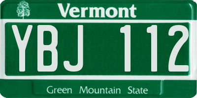 VT license plate YBJ112