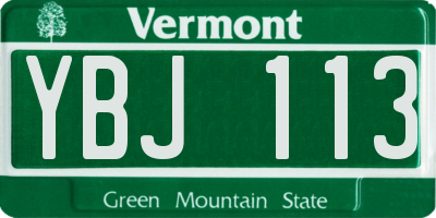 VT license plate YBJ113