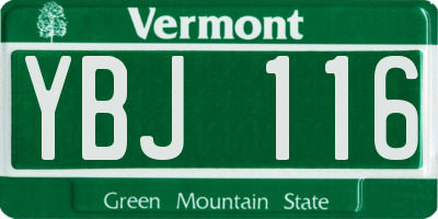 VT license plate YBJ116