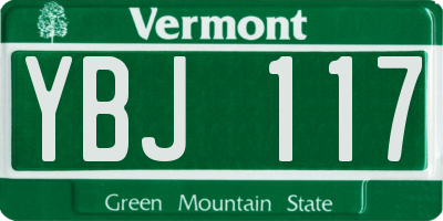 VT license plate YBJ117