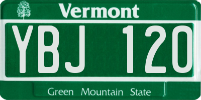 VT license plate YBJ120