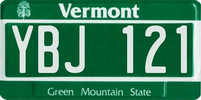 VT license plate YBJ121