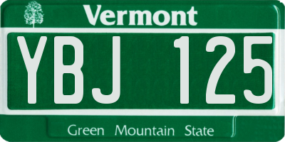 VT license plate YBJ125