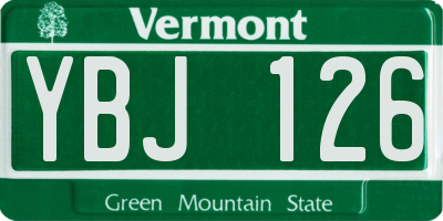 VT license plate YBJ126