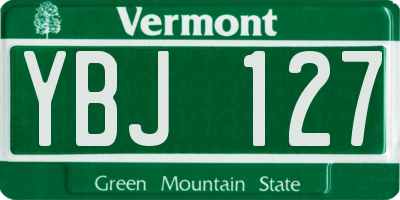 VT license plate YBJ127