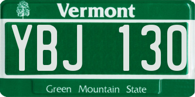 VT license plate YBJ130