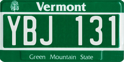 VT license plate YBJ131