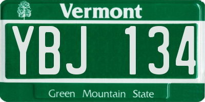 VT license plate YBJ134