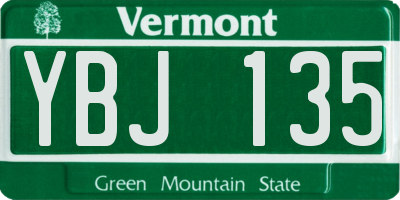 VT license plate YBJ135