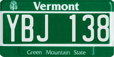 VT license plate YBJ138