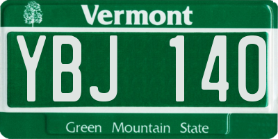 VT license plate YBJ140