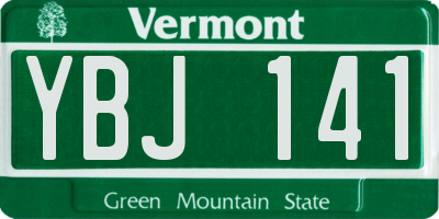 VT license plate YBJ141