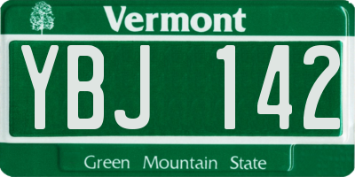 VT license plate YBJ142