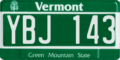 VT license plate YBJ143