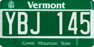 VT license plate YBJ145