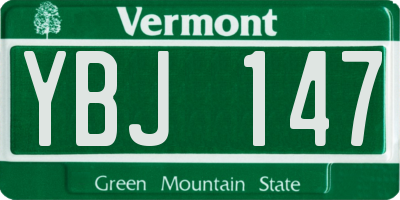 VT license plate YBJ147